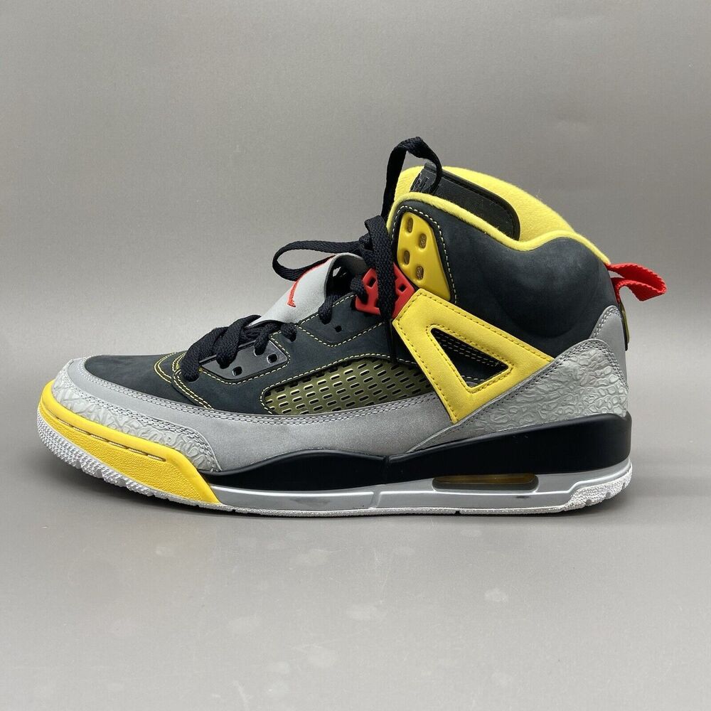 Nike Jordan Spizike Sz 12 Mens Shoe Metallic Silver Wolf Grey Yellow 315371-050